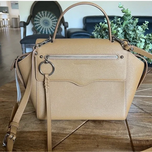 Rebecca Minkoff Tan Shoulder Bag with Textured Leather